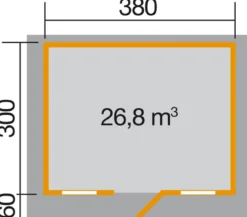 Weka Gartenhaus 110 Gr.1, ca. B460/H266/T374 cm