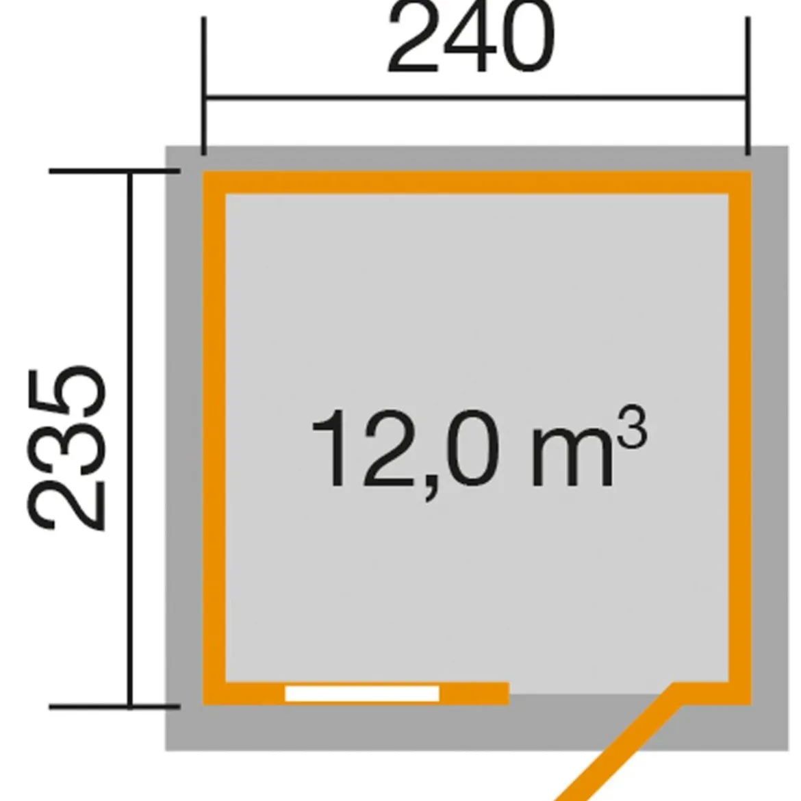 Weka Gartenhaus 123 Gr.2, ca. B306/H242/T274 cm