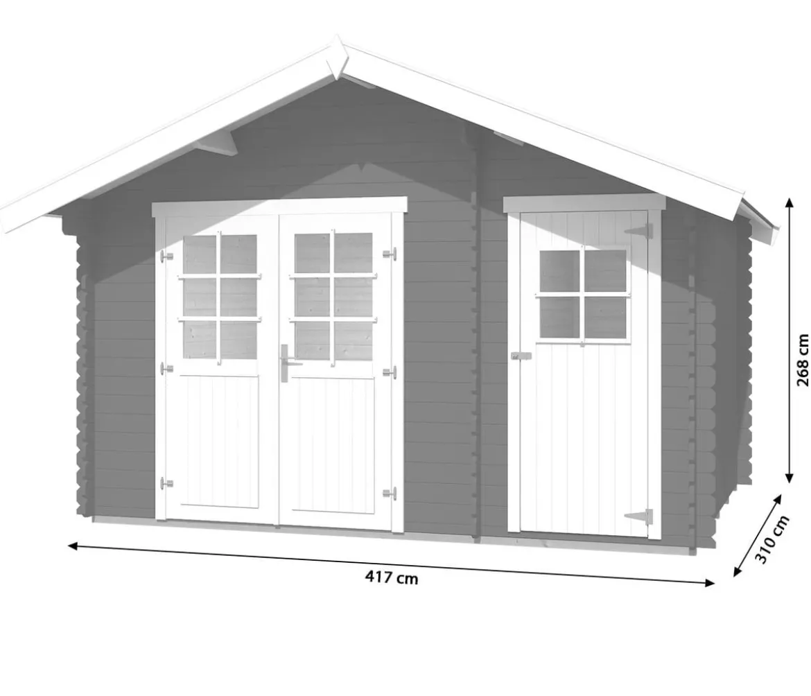 Weka Gartenhaus 253 Gr. 2, ca. B420/H270/T310 cm