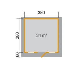 Weka Gartenhaus 135 Gr. 2, ca. B460/H265/T454 cm