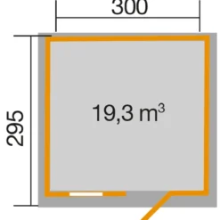 Weka Gartenhaus 123 Gr. 5, ca. B380/H253/T324 cm