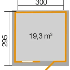 Weka Gartenhaus 123 Gr. 5, ca. B380/H253/T324 cm