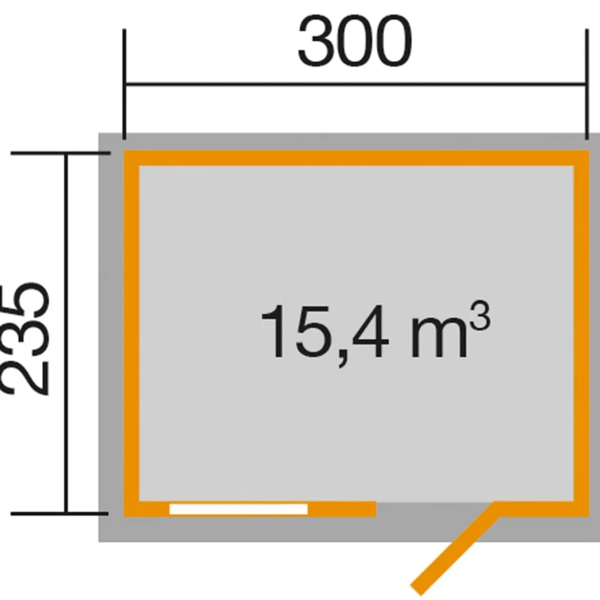 Weka Gartenhaus 123 Gr. 4, ca. B380/H253/T274 cm