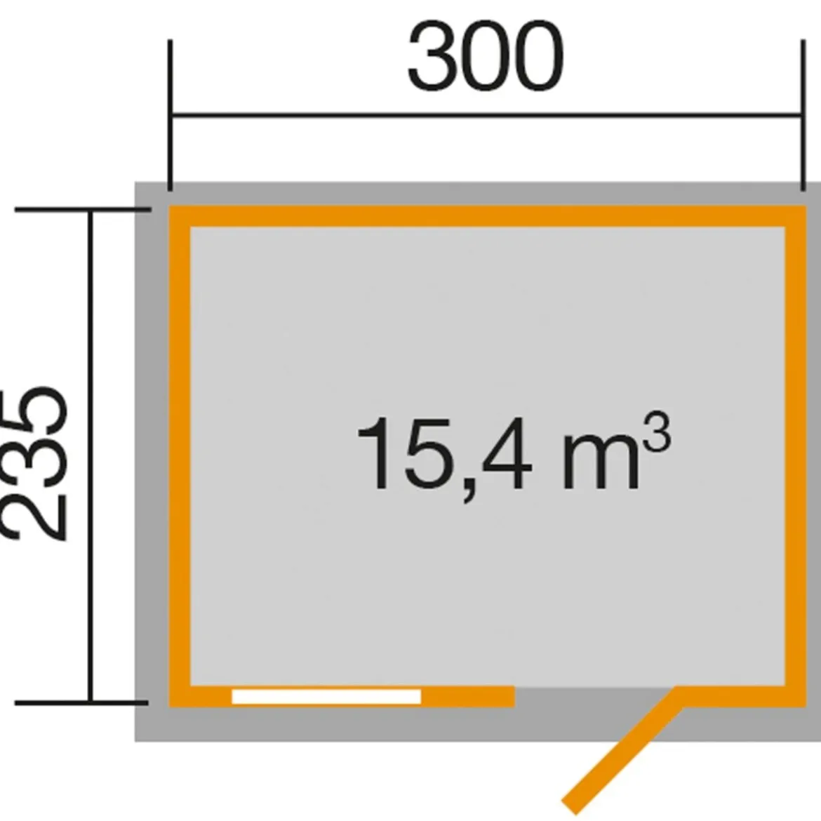 Weka Gartenhaus 123 Gr. 4, ca. B380/H253/T274 cm