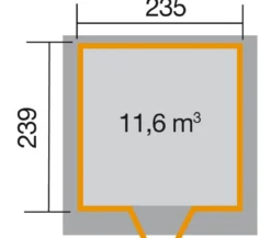 Weka Gartenhaus 227 Gr.2, ca. B259/H217/T284 cm