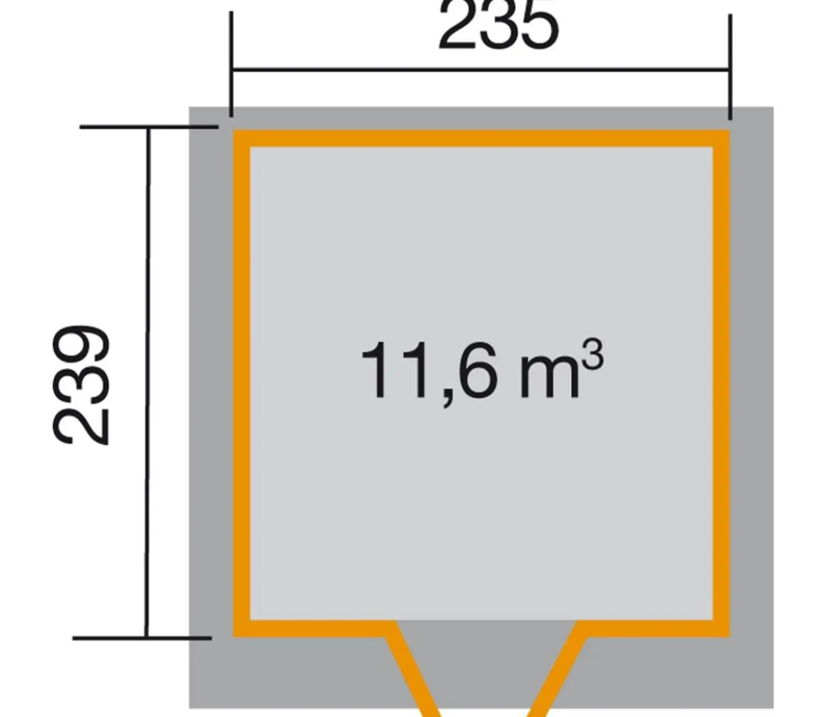 Weka Gartenhaus 227 Gr.2, ca. B259/H217/T284 cm