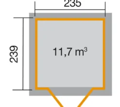 Weka Gartenhaus 226 Gr.2, ca. B267/H252/T261 cm
