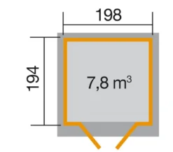 Weka Gartenhaus 325 Gr. 2, ca. B200/H225/T241 cm