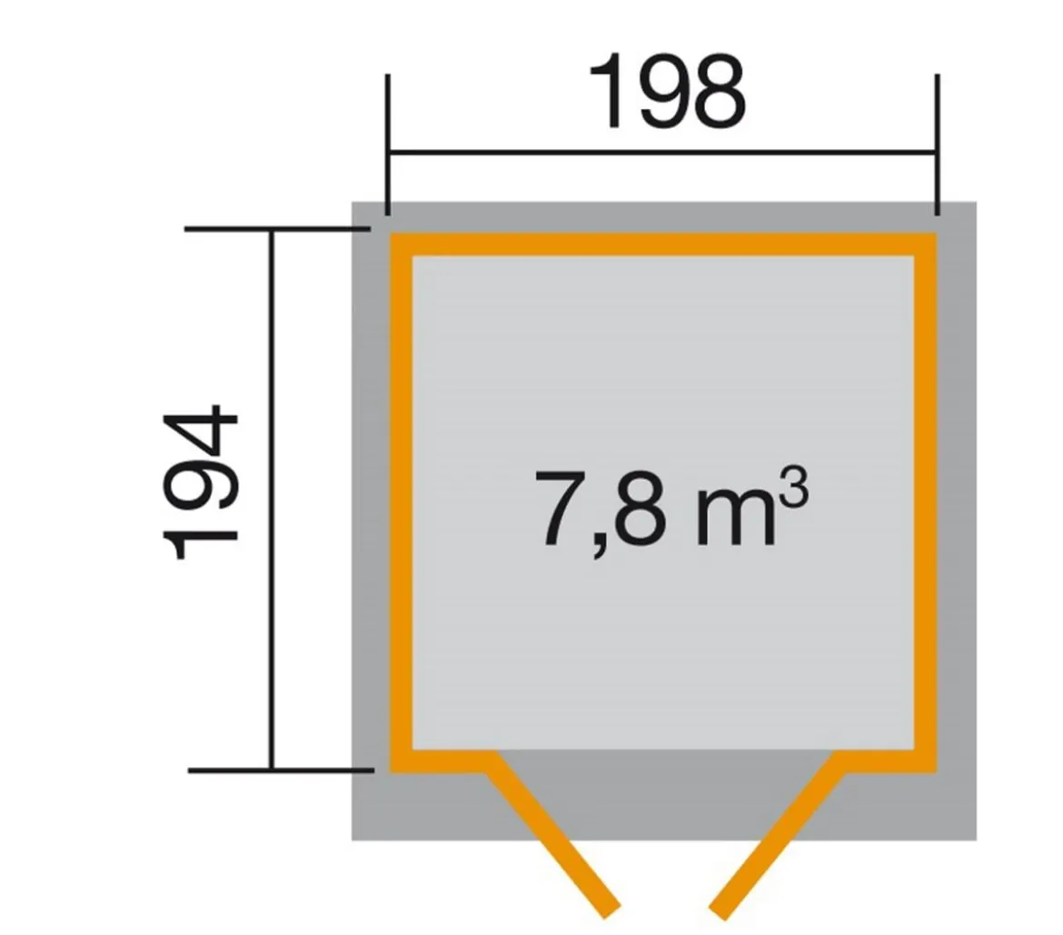 Weka Gartenhaus 325 Gr. 2, ca. B200/H225/T241 cm