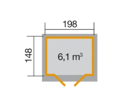 Weka Gartenhaus 325 Gr.1, ca. B200/H225/T198 cm