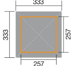 Weka Gartenoase 651 Gr. 2, inkl. Dachschindeln, ca. B333/H286/T333 cm
