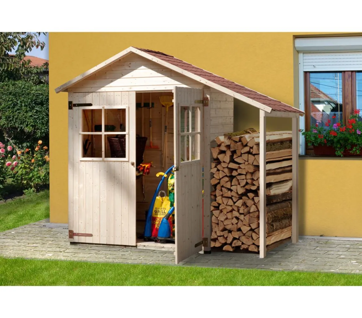 Weka Garten- und Terrassenschrank 357 A inkl. Schleppdach, ca. B270/H216/T105 cm
