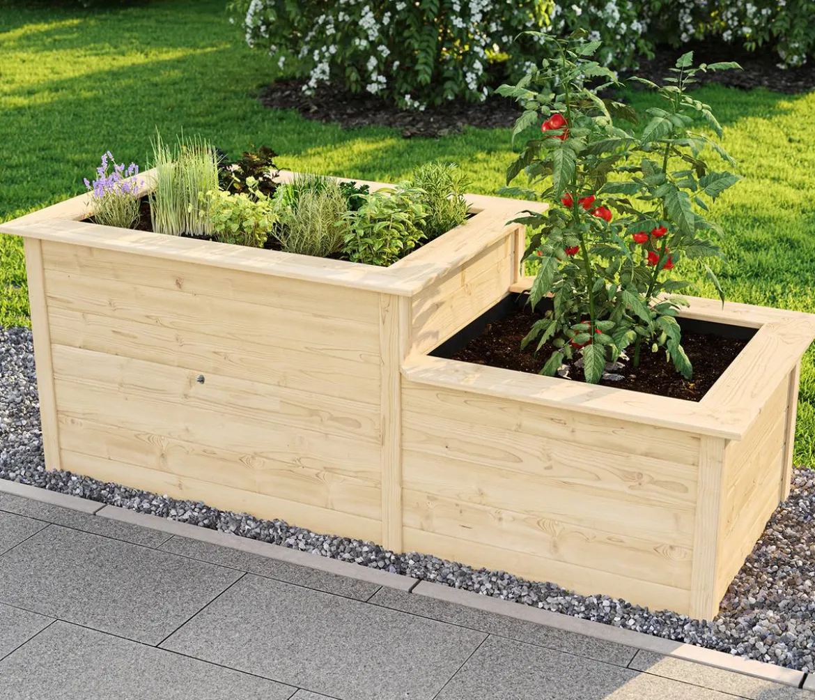Weka Holz-Stufenhochbeet 669, ca. B218/H81/T82 cm
