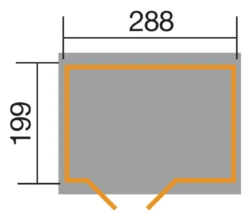 Weka Lagerhaus 607 A, ca. B308/H223/T257 cm