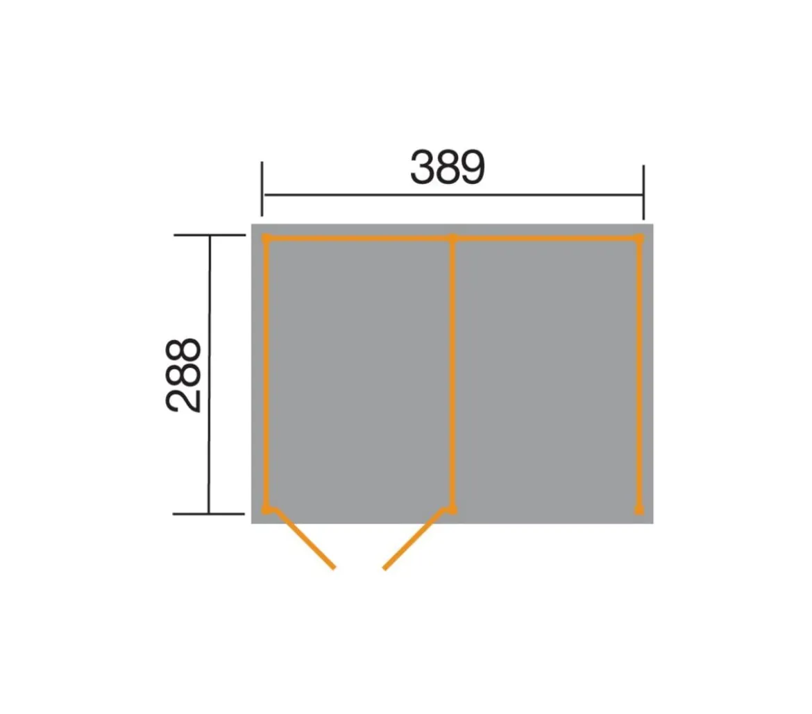 Weka Lagerhaus 607 Variante 2, ca. B408/H214/T318 cm