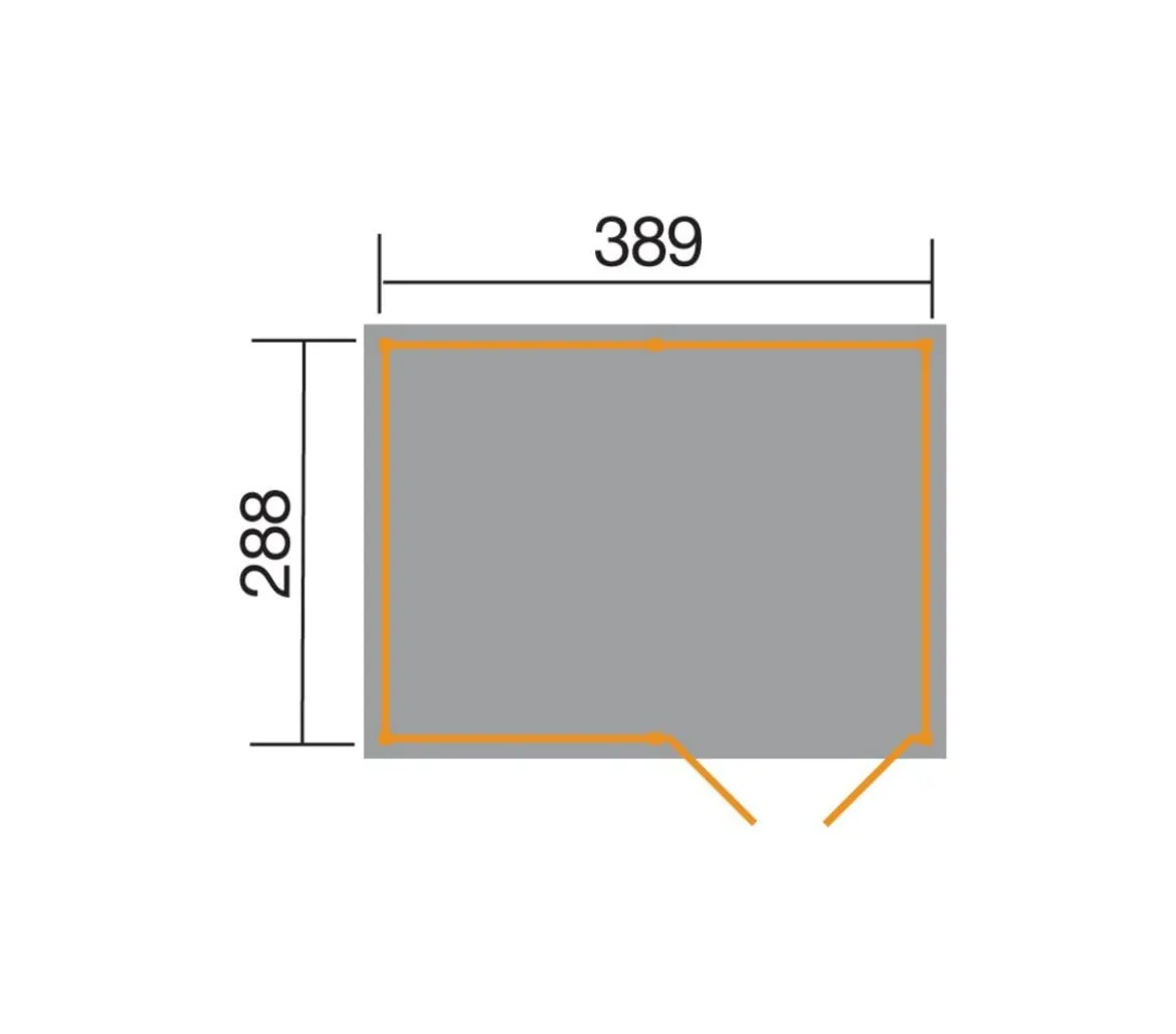 Weka Lagerhaus 607 Variante 4, ca. B408/H214/T318 cm