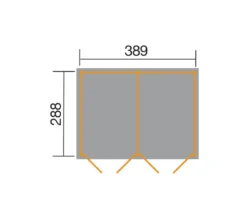 Weka Lagerhaus 607 Variante 3, ca. B408/H214/T318 cm