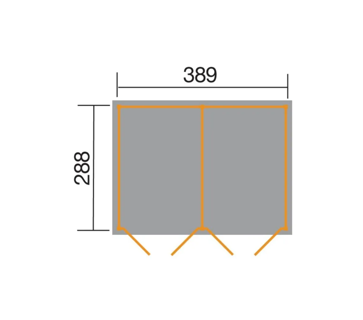 Weka Lagerhaus 607 Variante 3, ca. B408/H214/T318 cm