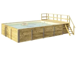 Weka Massivholzpool 595 Gr. 2, ca. B650/H201/T490 cm, Folie Sand