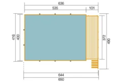 Weka Massivholzpool 595 Gr. 2, ca. B650/H201/T490 cm, Folie Sand/Mosaic