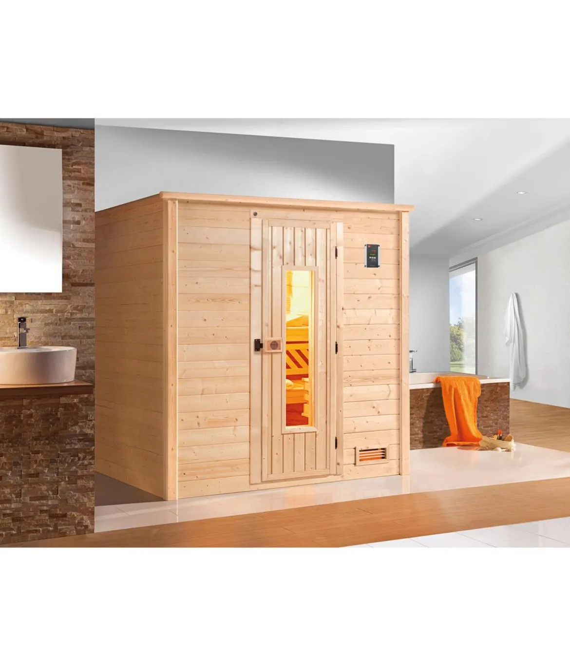 Weka Sauna Bergen mit Holztür
