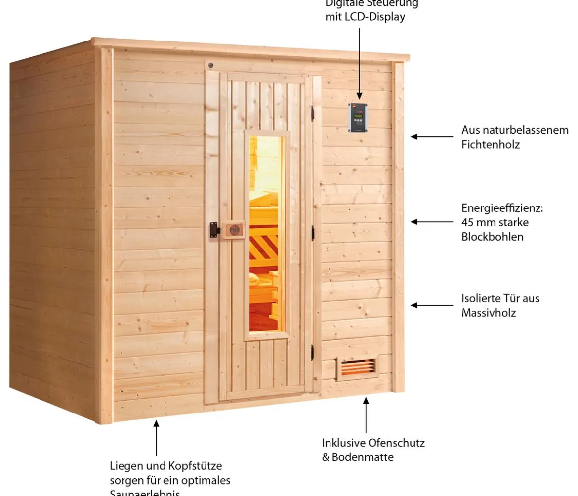 Weka Sauna Bergen mit Holztür