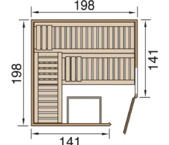Weka Sauna Cubilis Gr. 2 Spar-Set inkl. Ofen, ca. B198/H205/T198 cm