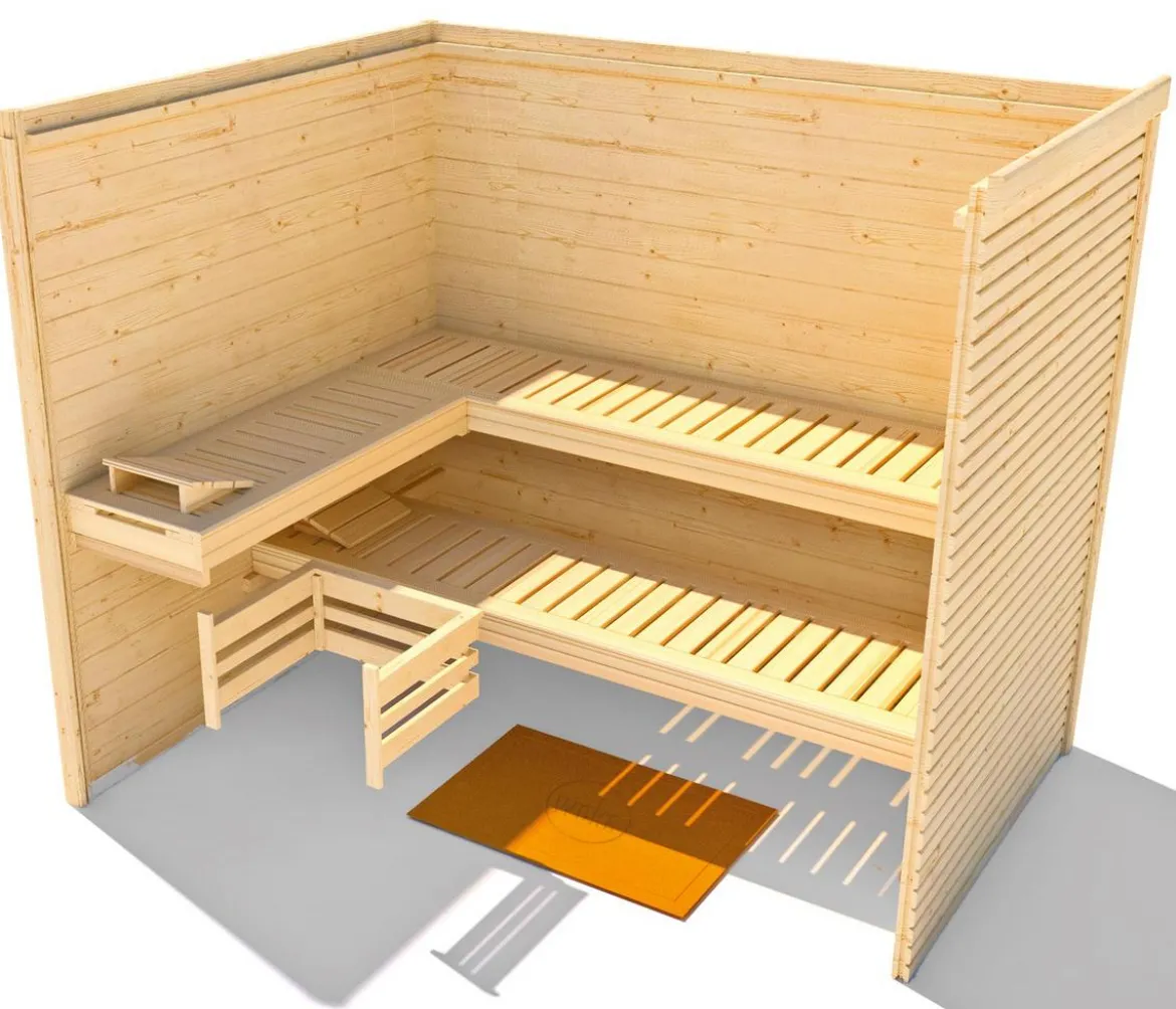 Weka Sauna Cubilis Gr. 2 Spar-Set inkl. Ofen, ca. B198/H205/T198 cm