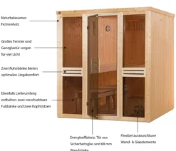 Weka Sauna Kaarina mit Glastür
