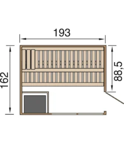 Weka Sauna Kemi Panorama inkl. Ofen, ca. B162/H200/T193 cm