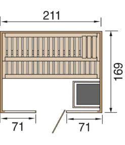 Weka Sauna Kemi Panorama mit Glastür, inkl. Ofen