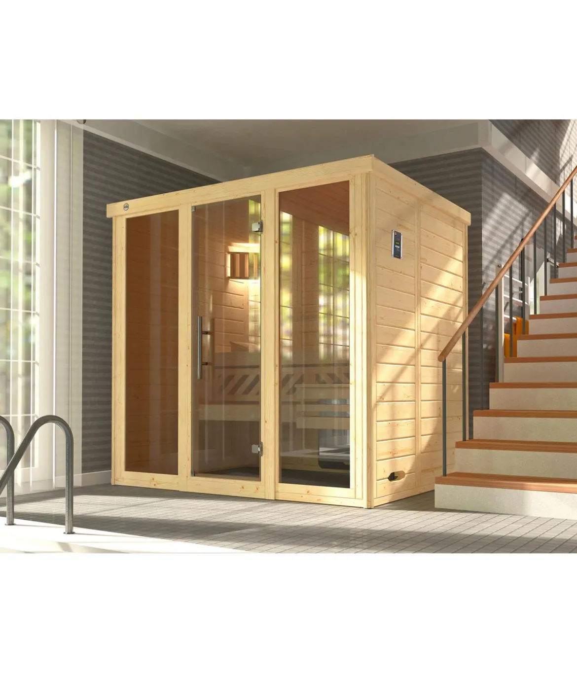 Weka Sauna Kemi Panorama mit Glastür, inkl. Ofen