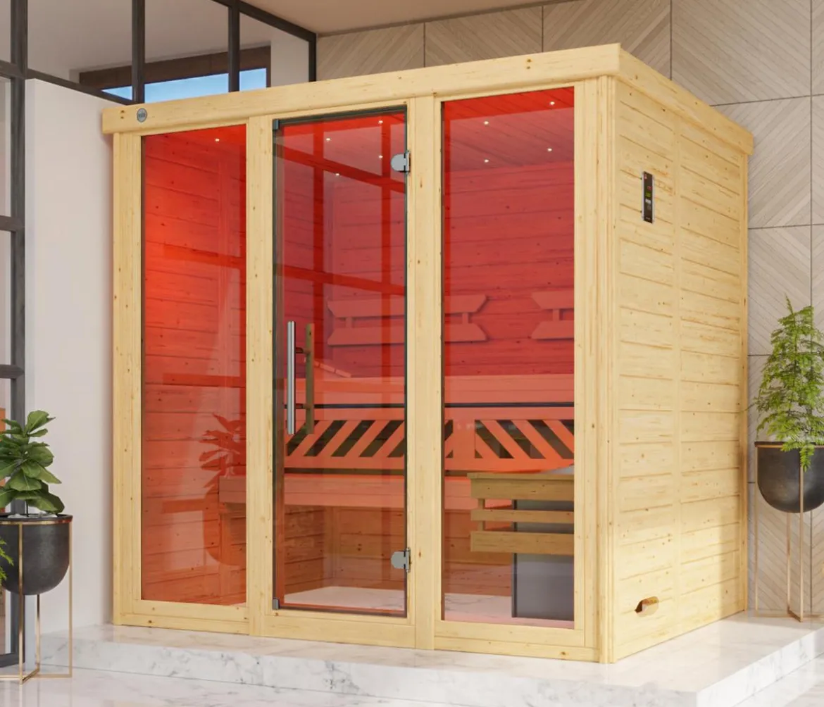 Weka Sauna Kemi Panorama mit Glastür, inkl. Ofen