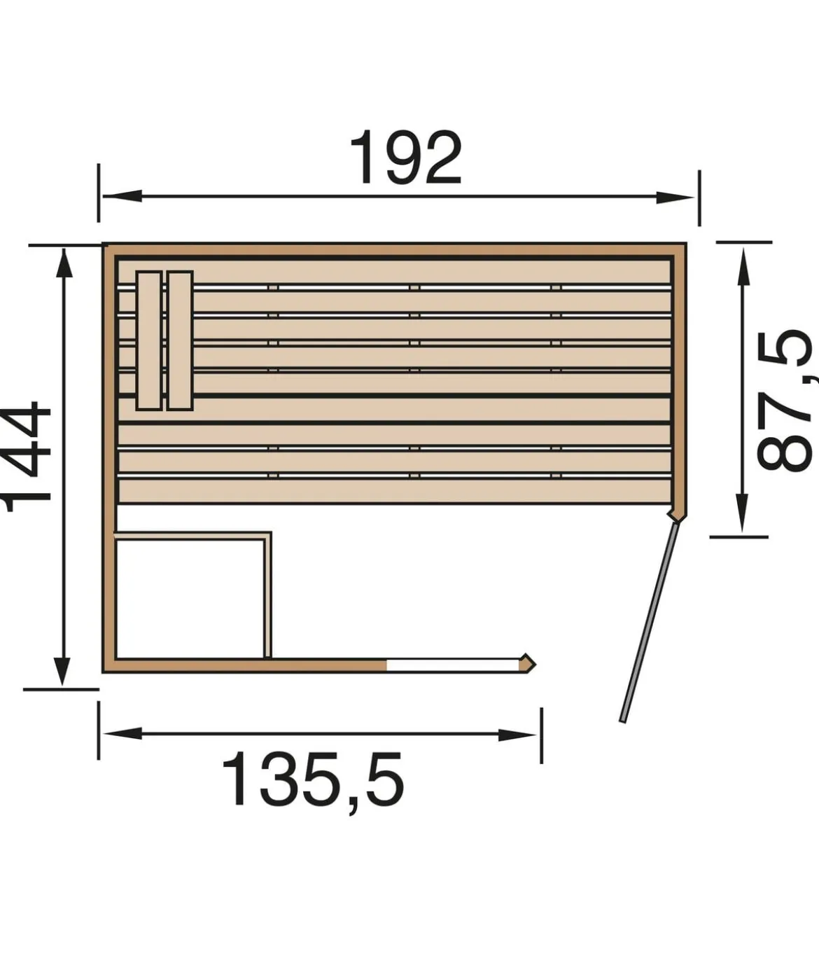 Weka Sauna Laukkala mit Glastür und Fenster