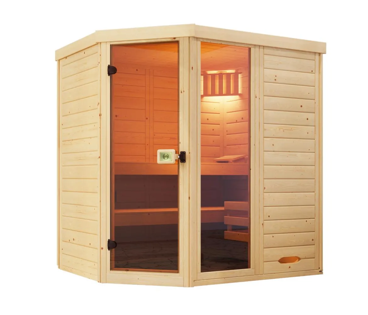 Weka Sauna Laukkala mit Glastür und Fenster