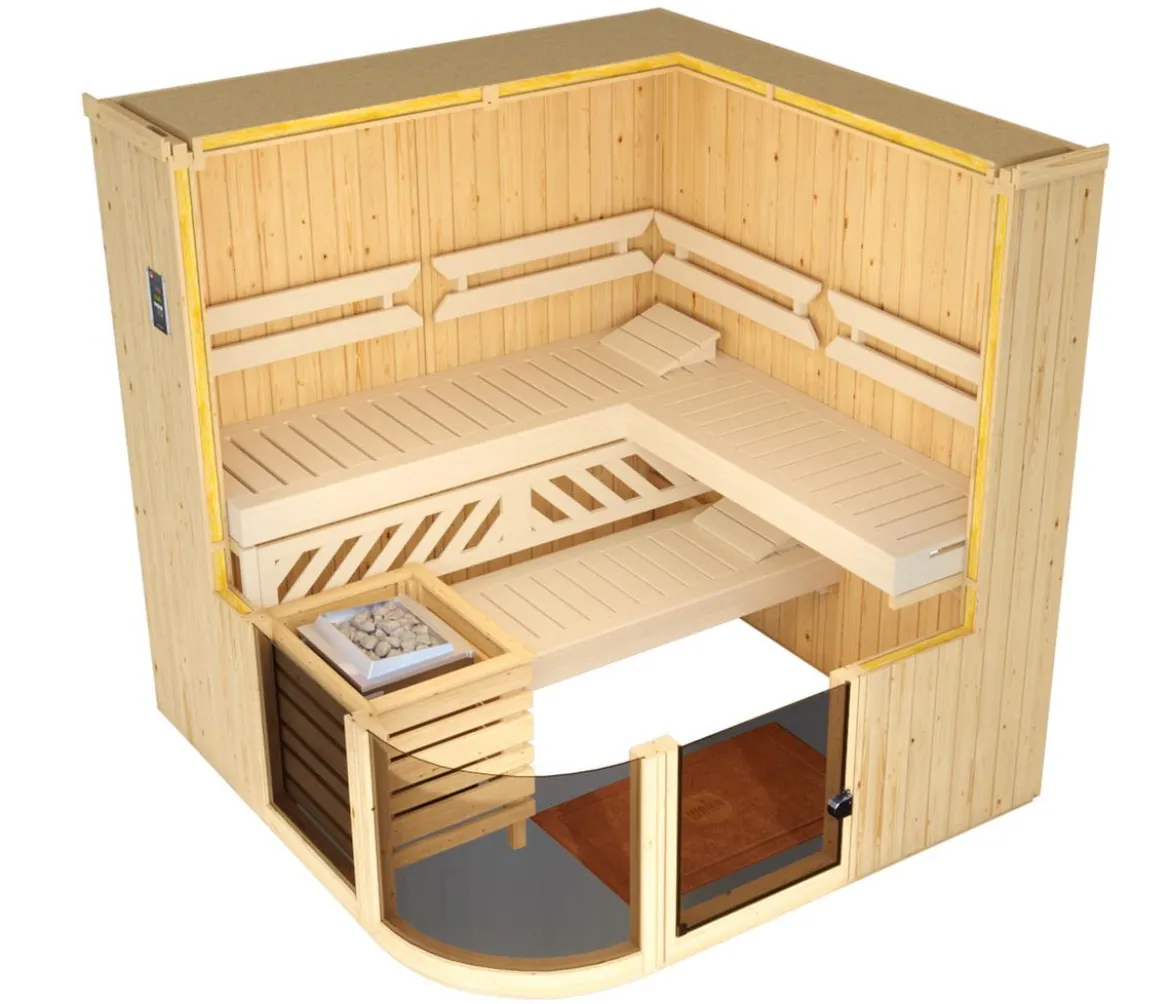Weka Sauna Sara mit Glastür und Fenster, inkl. Ofen