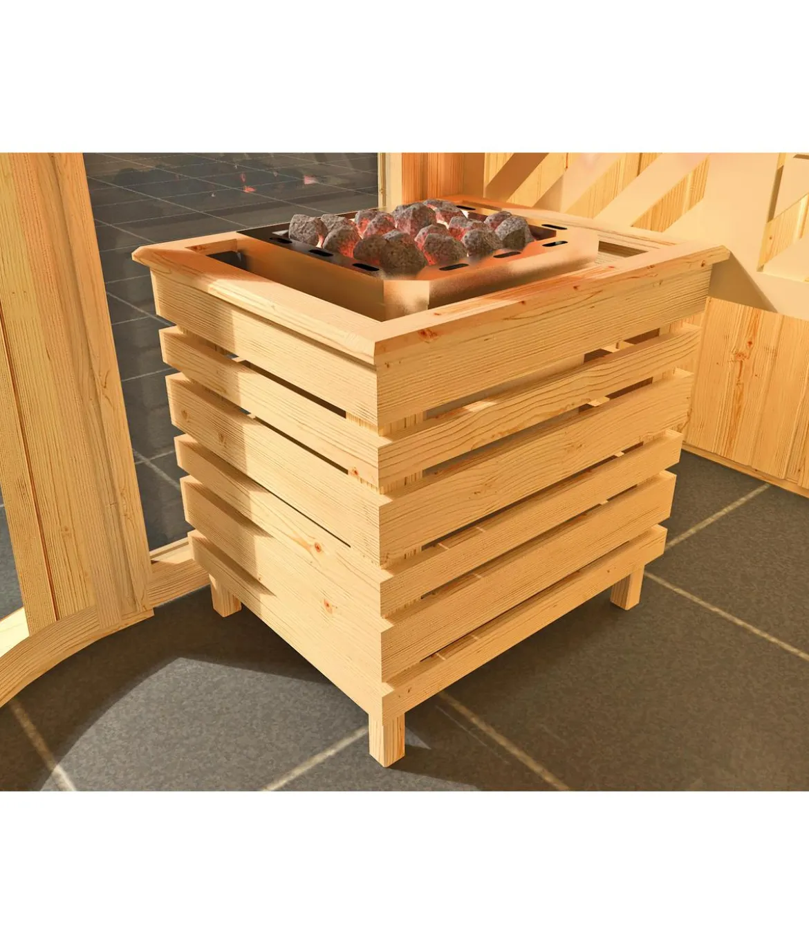 Weka Sauna Sara mit Glastür und Fenster, inkl. Ofen
