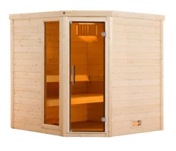 Weka Sauna Turku mit Glastür und Fenster inkl. Ofen, ca. B195/H205/T178 cm