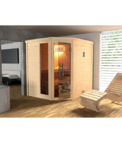 Weka Sauna Turku mit Glastür und Fenster inkl. Ofen, ca. B195/H205/T178 cm
