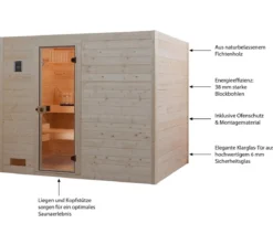 Weka Sauna Valida mit Glastür