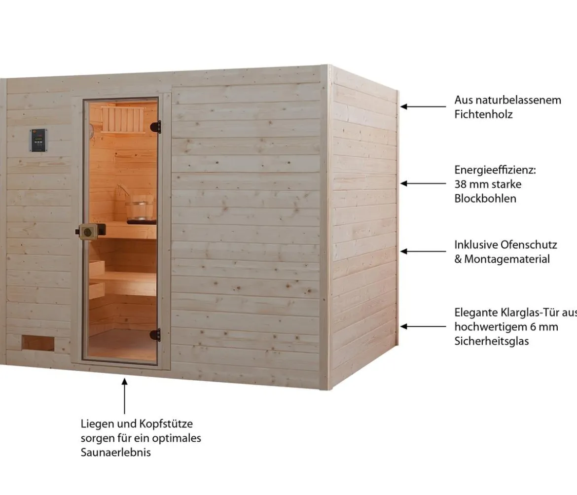 Weka Sauna Valida mit Glastür