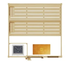 Weka Sauna Valida Plus mit Glastür und Fenster inkl. Ofen, ca. B189/H204/T172 cm