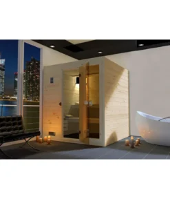 Weka Sauna Valida Plus mit Glastür und Fenster inkl. Ofen, ca. B189/H204/T172 cm