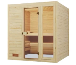 Weka Sauna Valida Plus mit Glastür und Fenster inkl. Ofen, ca. B189/H204/T172 cm