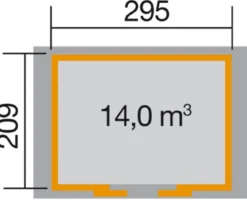 Weka Schiebetürhaus 228, ca. B344/H248/T241 cm