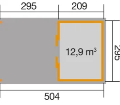 Weka Schiebetürhaus 225 + 295 cm XL-Anbau