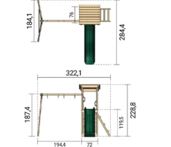Weka Spielturm Neapel, ca. B322,1/H228,8/T284,4 cm