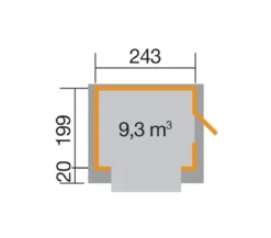 Weka Verkaufshaus 221, ca. B283/H226/T240 cm