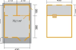 Weka Weekendhaus 155, ca. B500/H358/T690 cm