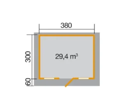 Weka Weekendhaus 138 Gr. 1, ca. B450/H299/T374 cm